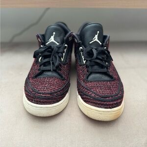 Black and Red Sneakers with White Accents